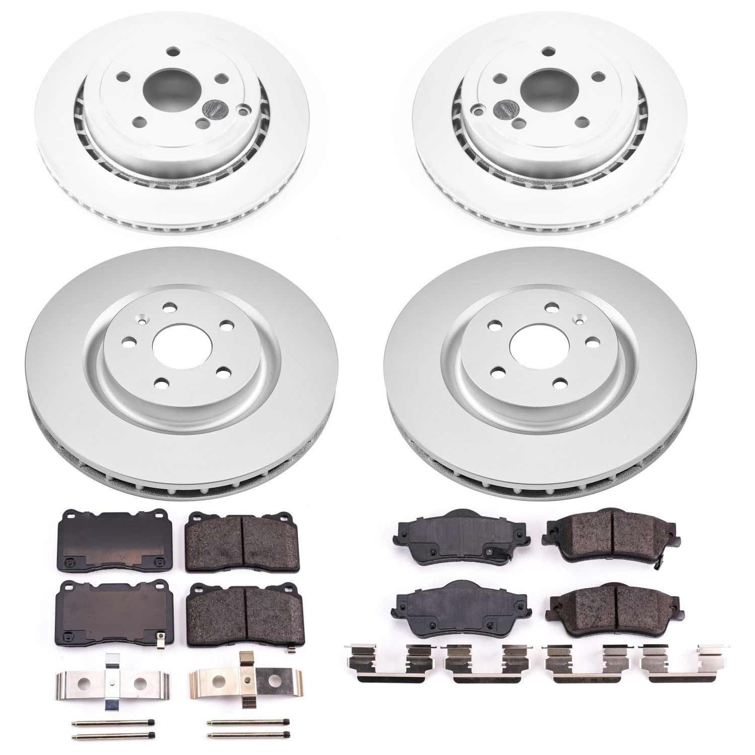 Power Stop - CRK6187 - Front and Rear - Disc Brake Pad and Rotor Kit image 1
