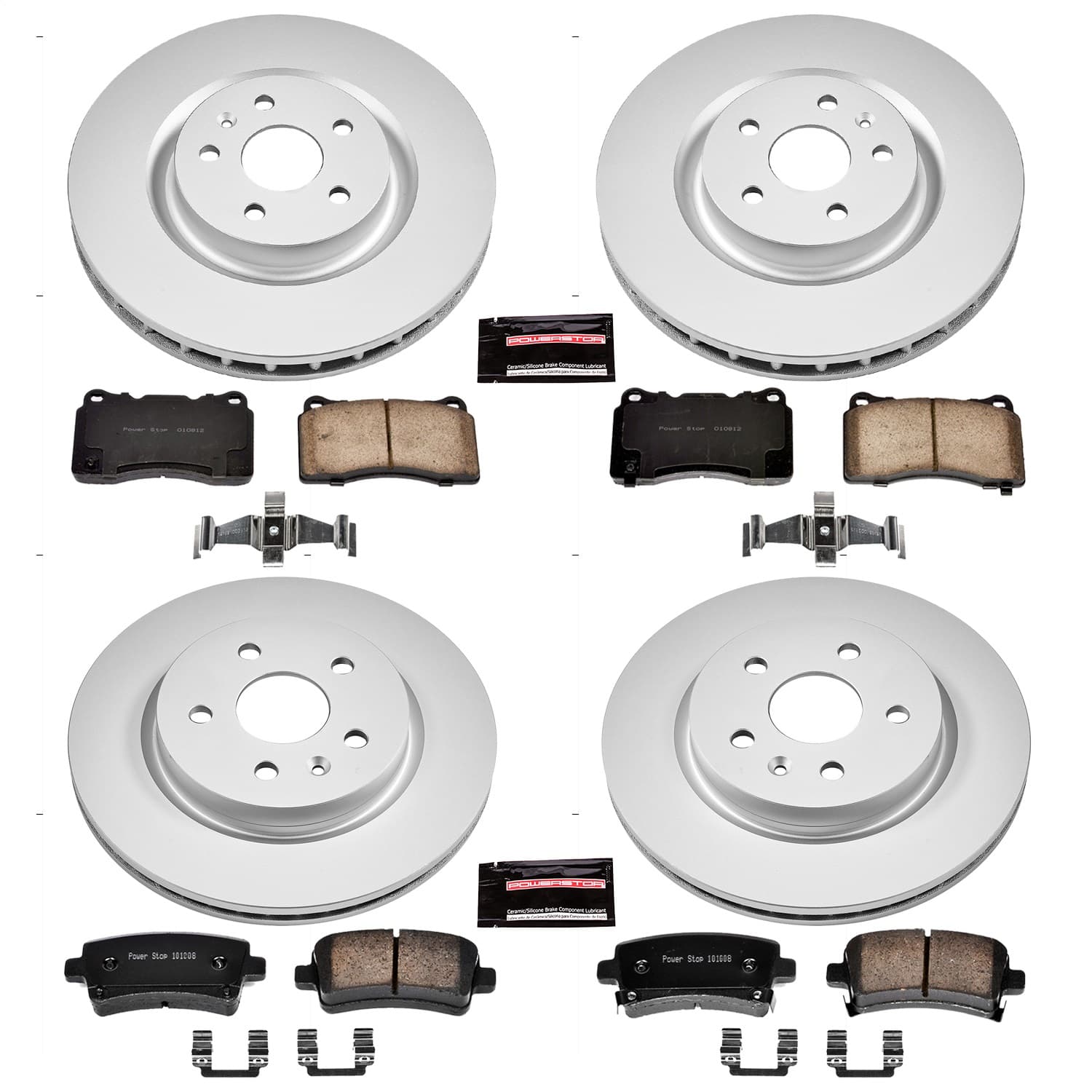 Power Stop - CRK6188 - Front and Rear - Disc Brake Pad and Rotor Kit image 1