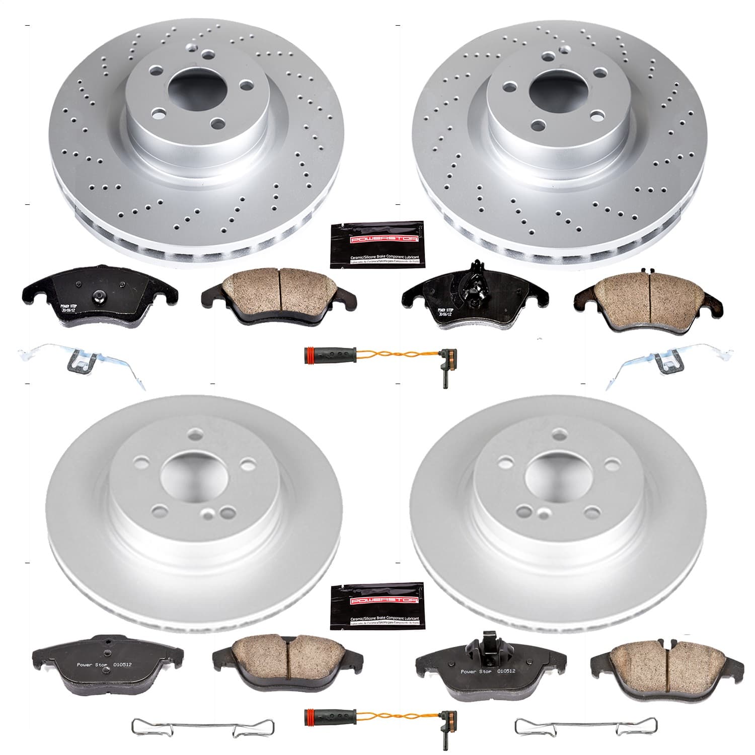 Power Stop - CRK6206 - Front and Rear - Disc Brake Pad and Rotor Kit image 1