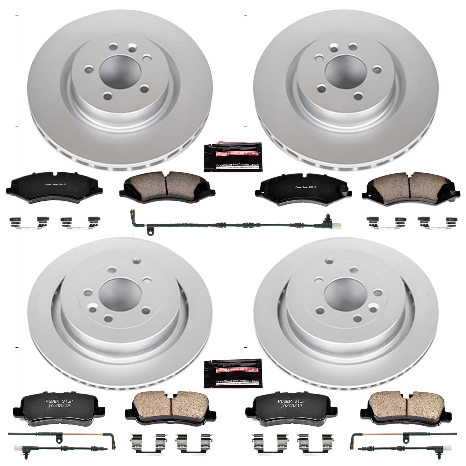 Power Stop - CRK6227 - Front and Rear - Disc Brake Pad and Rotor Kit image 1