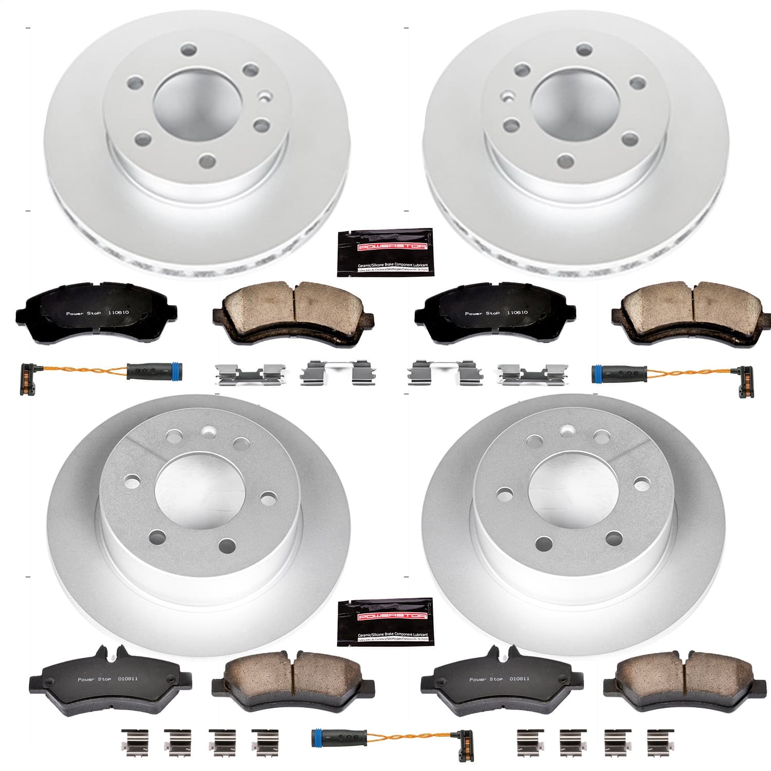 Power Stop - CRK6233 - Front and Rear - Disc Brake Pad and Rotor Kit image 1
