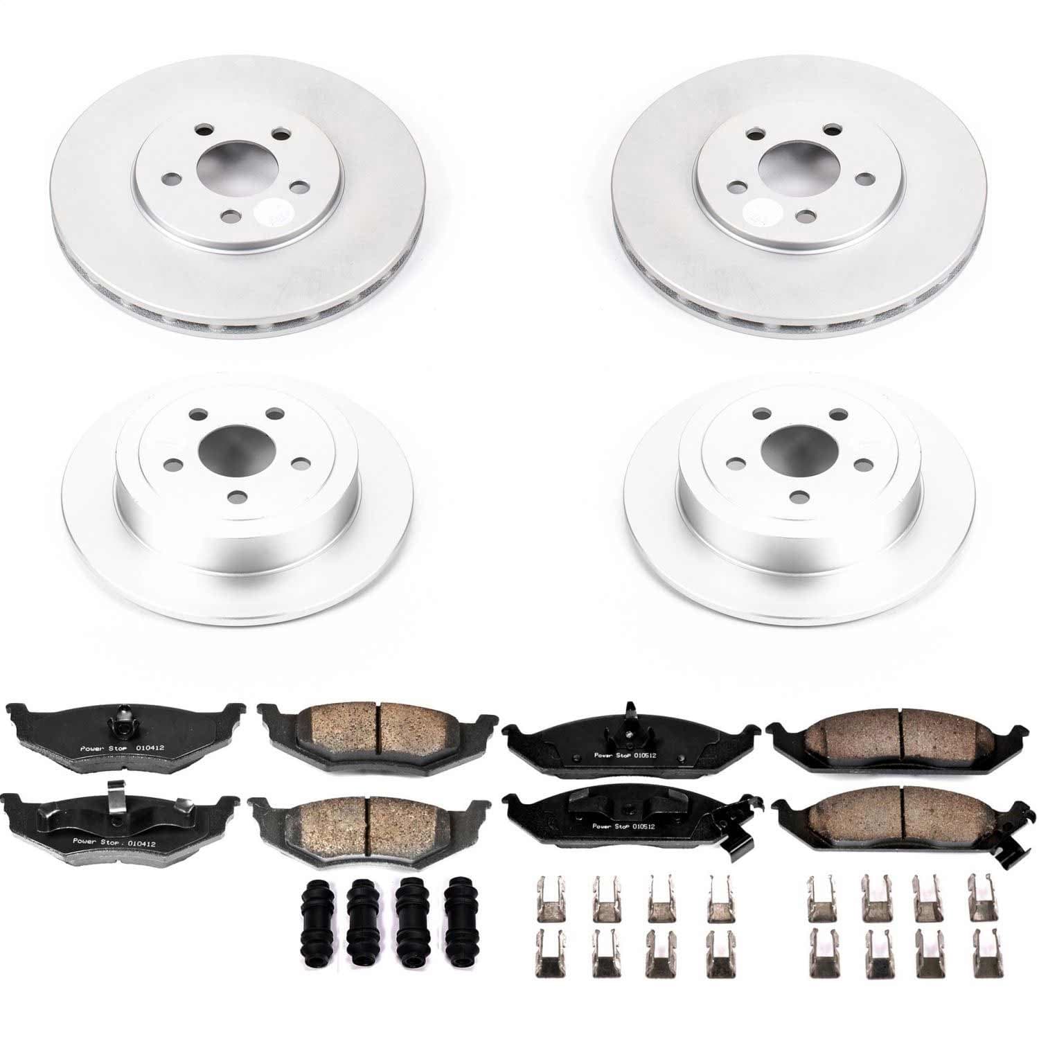 Power Stop - CRK6265 - Front and Rear - Disc Brake Pad and Rotor Kit image 1