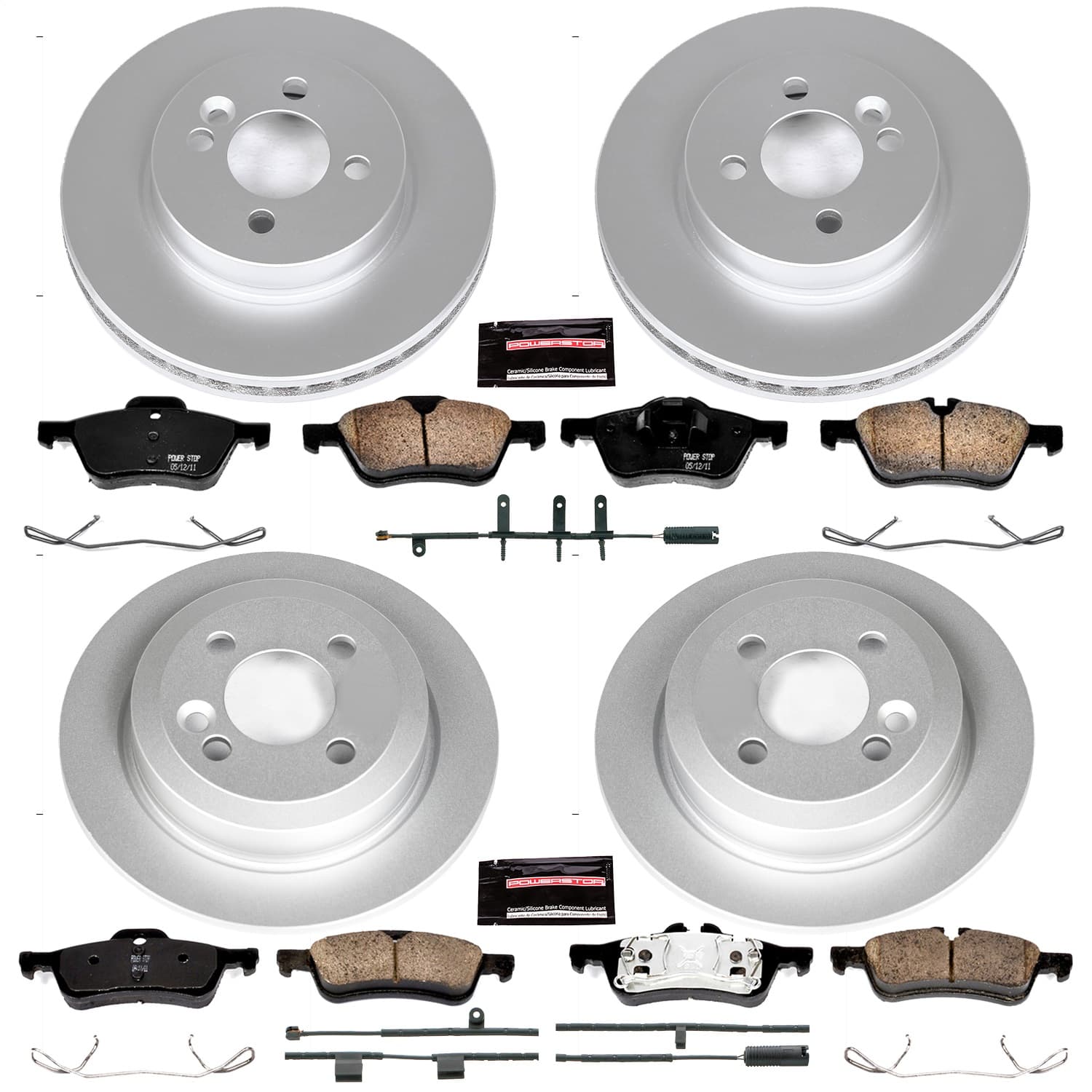 Power Stop - CRK6296 - Front and Rear - Disc Brake Pad and Rotor Kit image 1