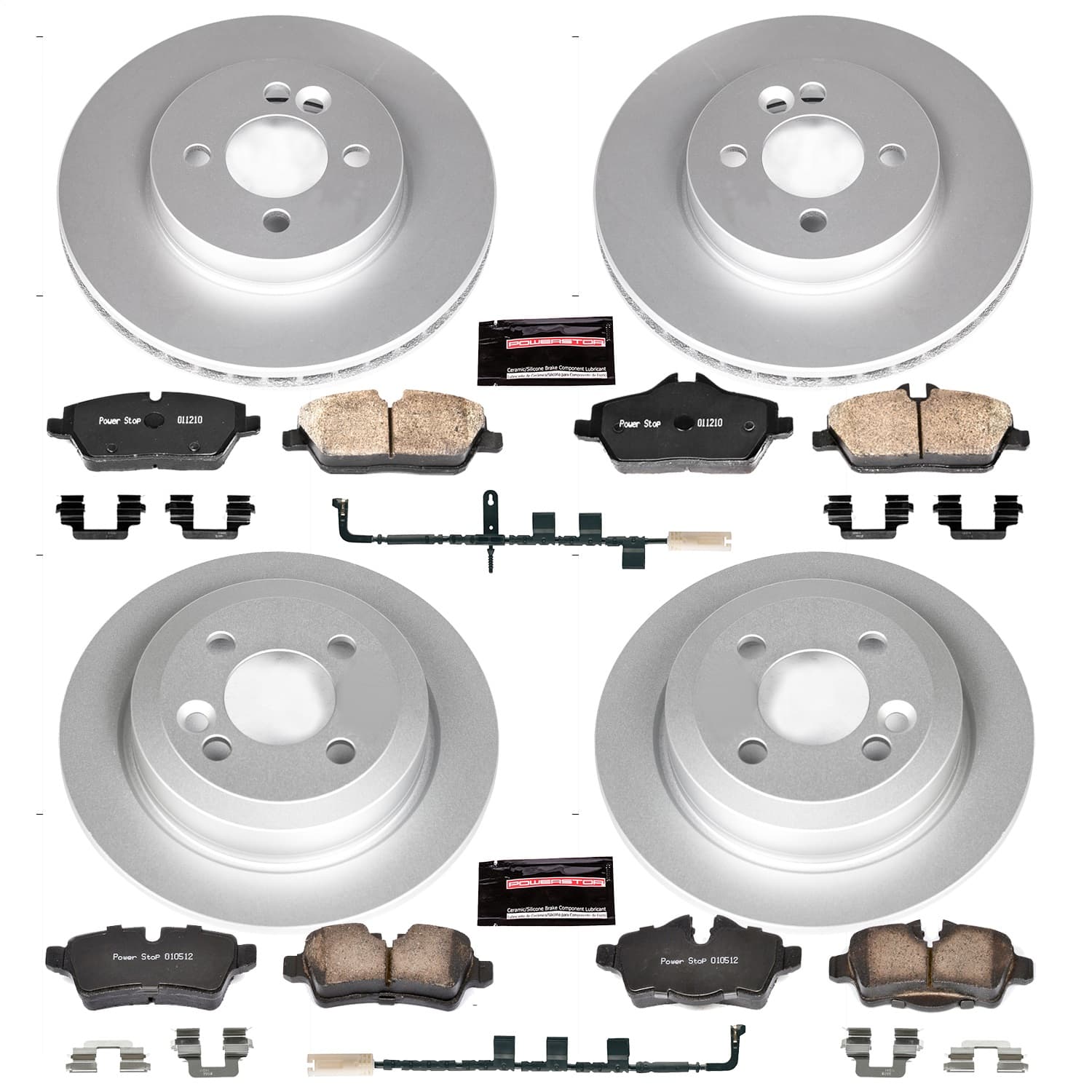 Power Stop - CRK6298 - Front and Rear - Disc Brake Pad and Rotor Kit image 1