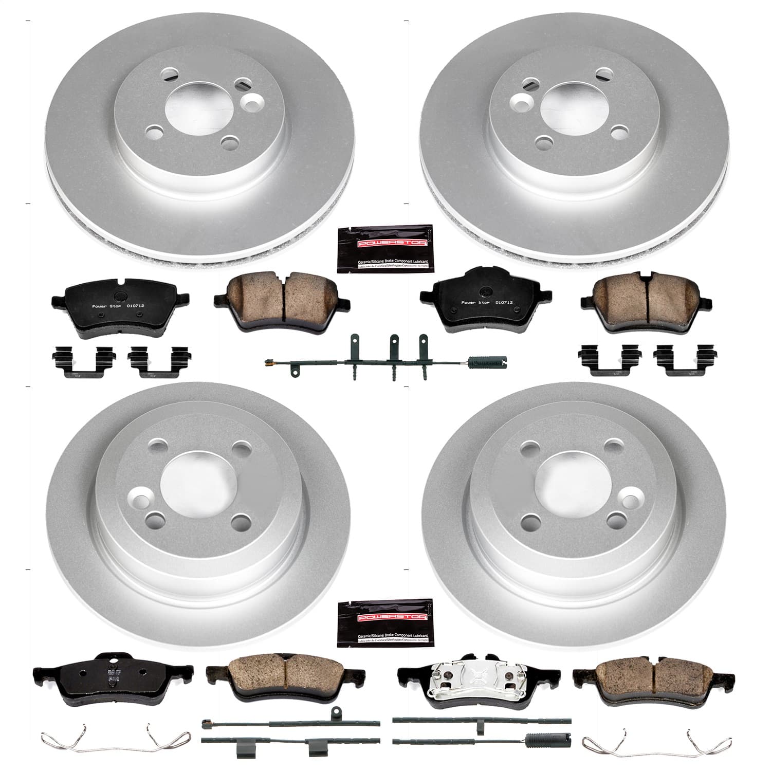 Power Stop - CRK6299 - Front and Rear - Disc Brake Pad and Rotor Kit image 1