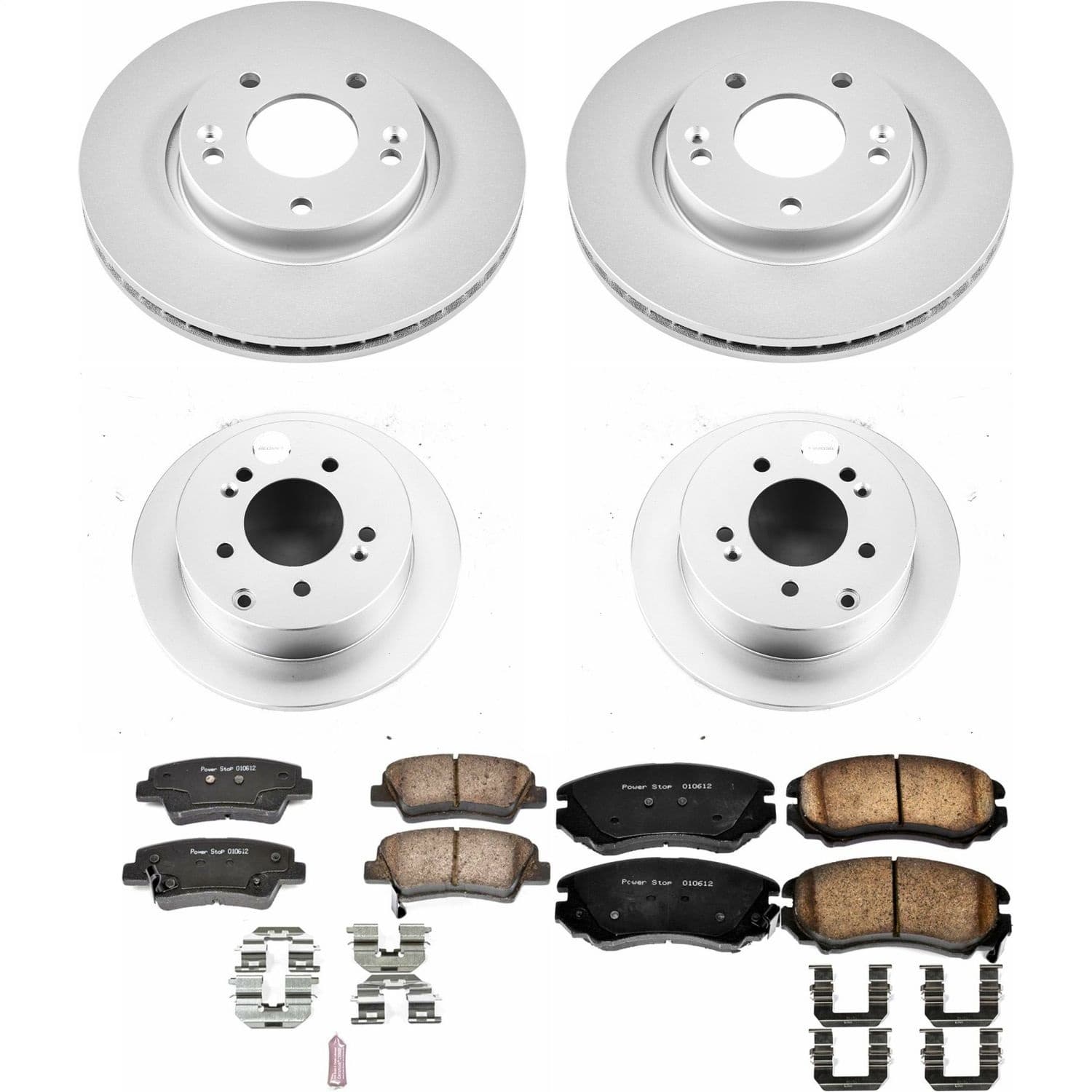 Power Stop - CRK6303 - Front and Rear - Disc Brake Pad and Rotor Kit image 1