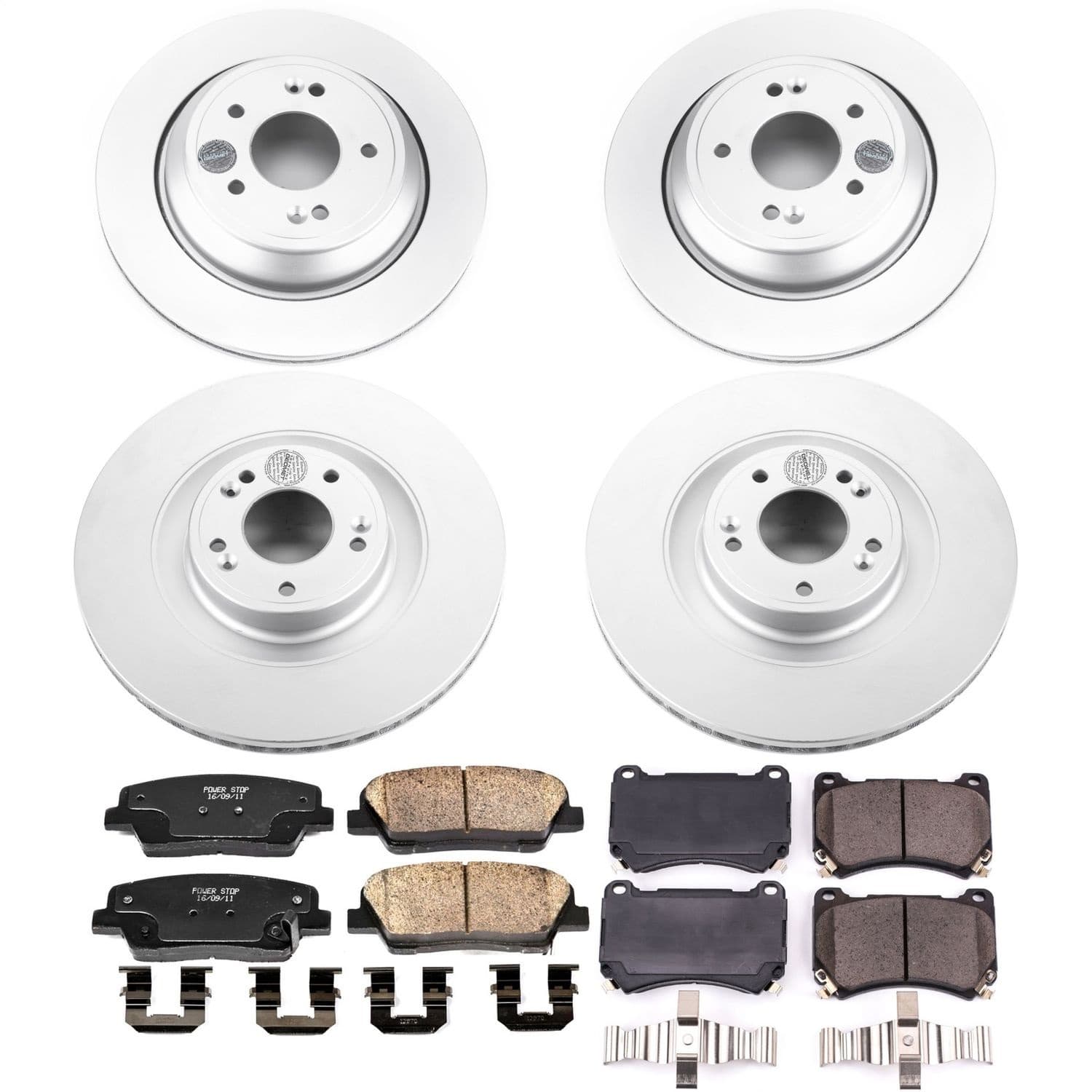 Power Stop - CRK6312 - Front and Rear - Disc Brake Pad and Rotor Kit image 1