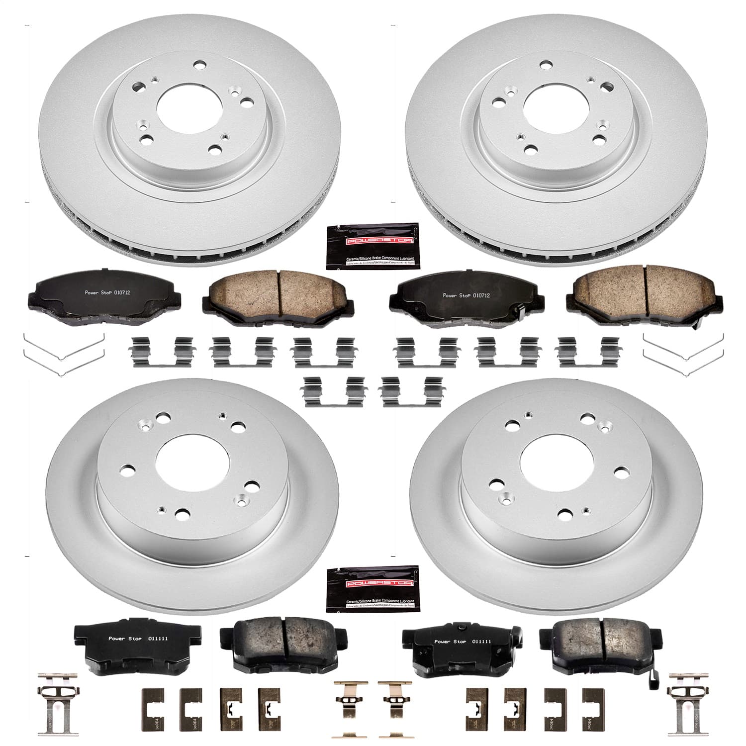 Power Stop - CRK6327 - Front and Rear - Disc Brake Pad and Rotor Kit image 1