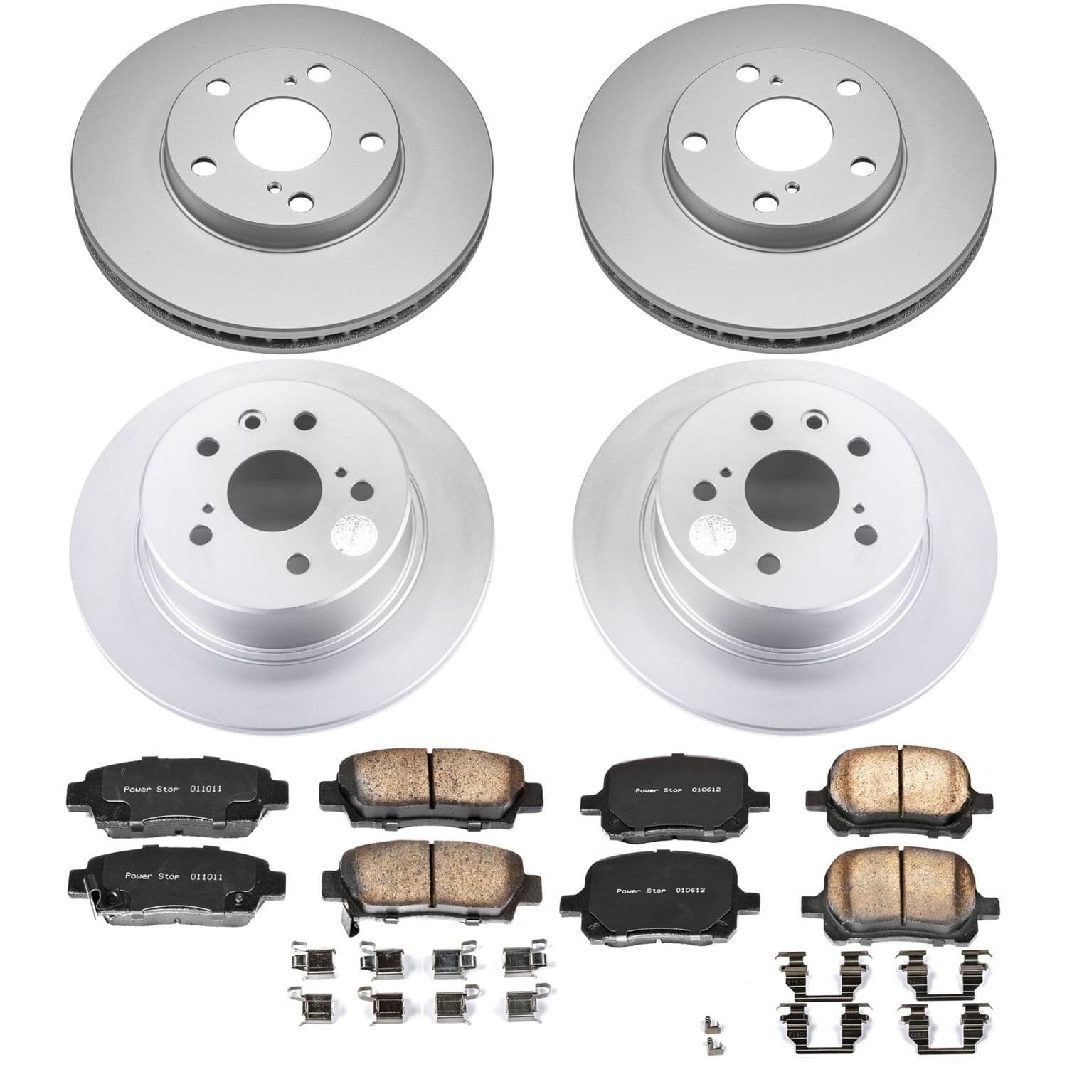 Power Stop - CRK6345 - Front and Rear - Disc Brake Pad and Rotor Kit image 1