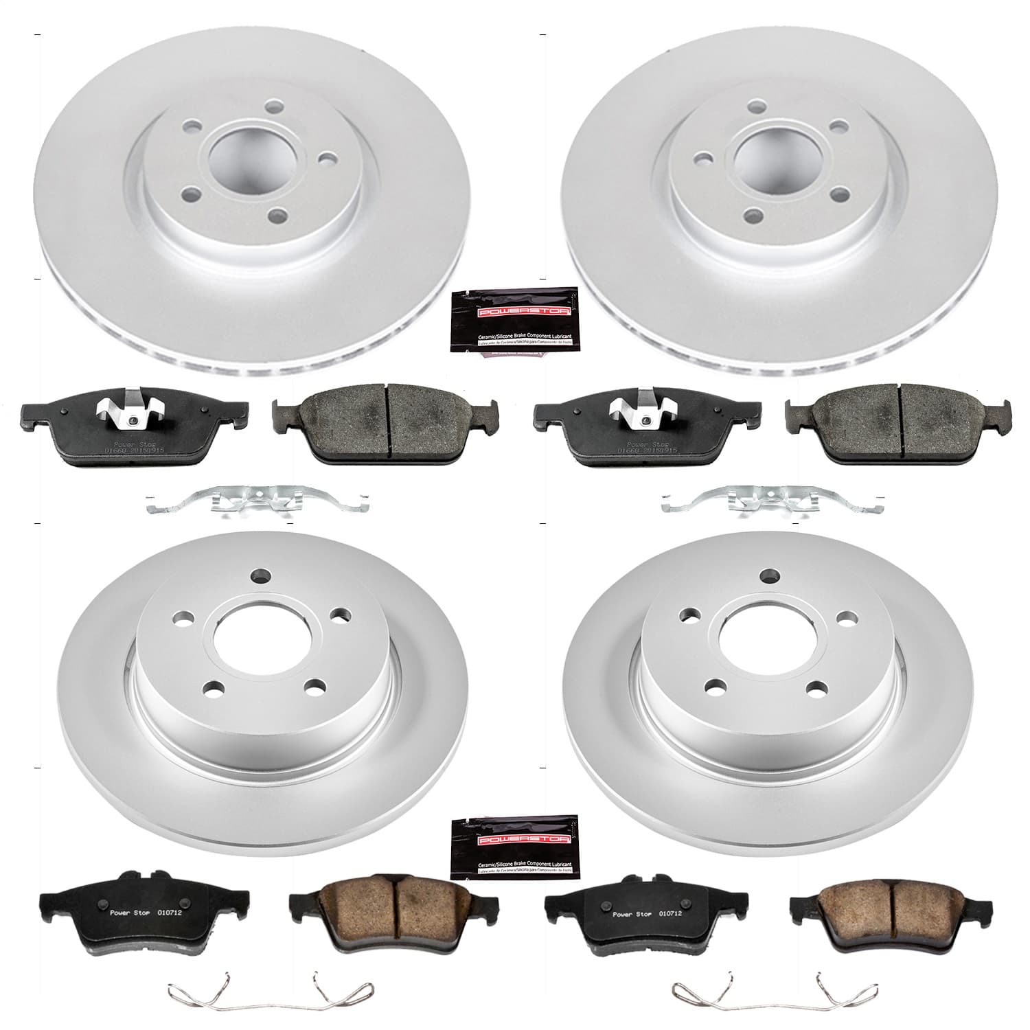 Power Stop - CRK6350 - Front and Rear - Disc Brake Pad and Rotor Kit image 1