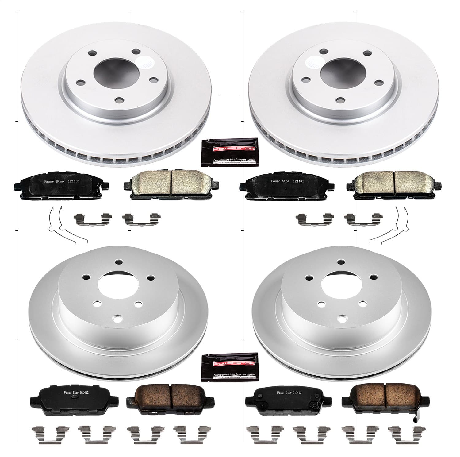 Power Stop - CRK6361 - Front and Rear - Disc Brake Pad and Rotor Kit image 1