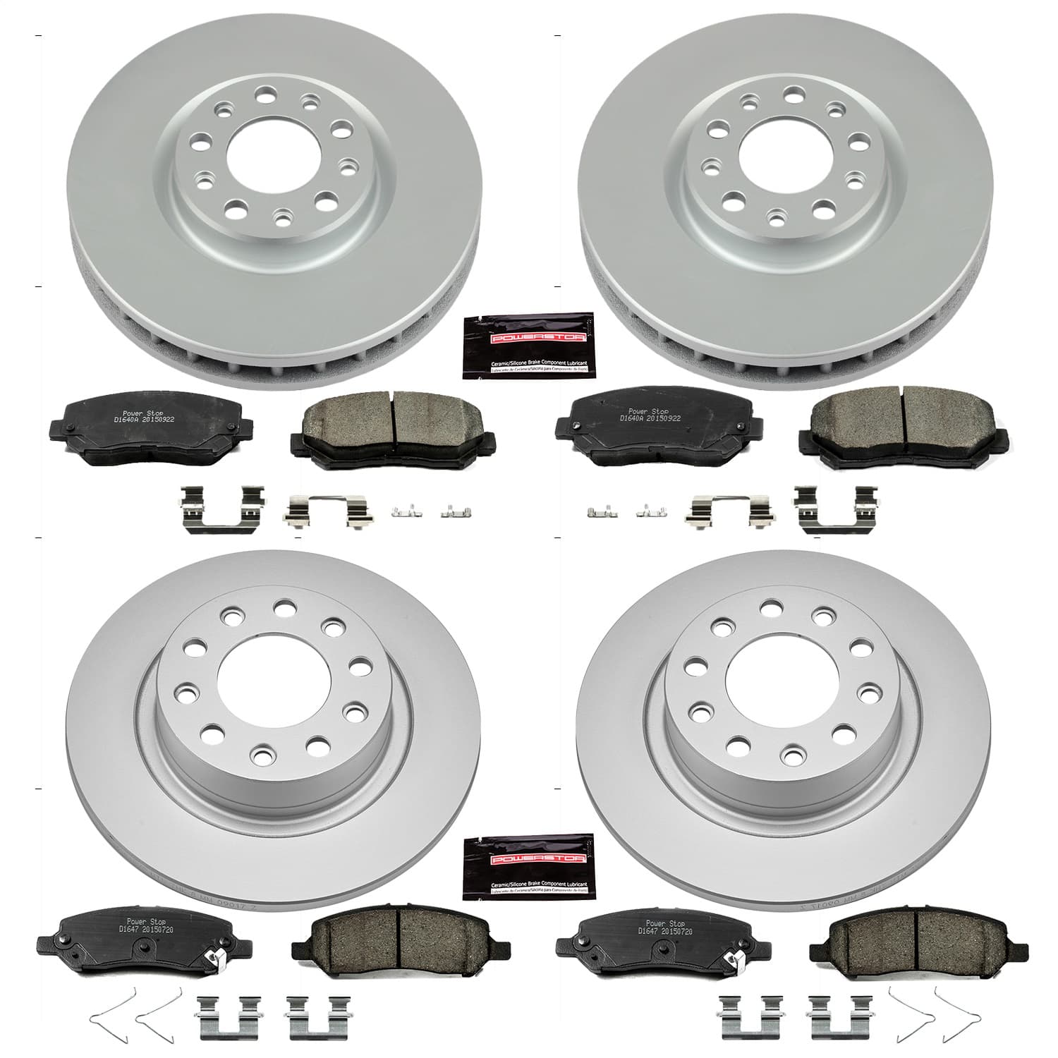 Power Stop - CRK6373 - Front and Rear - Disc Brake Pad and Rotor Kit image 1