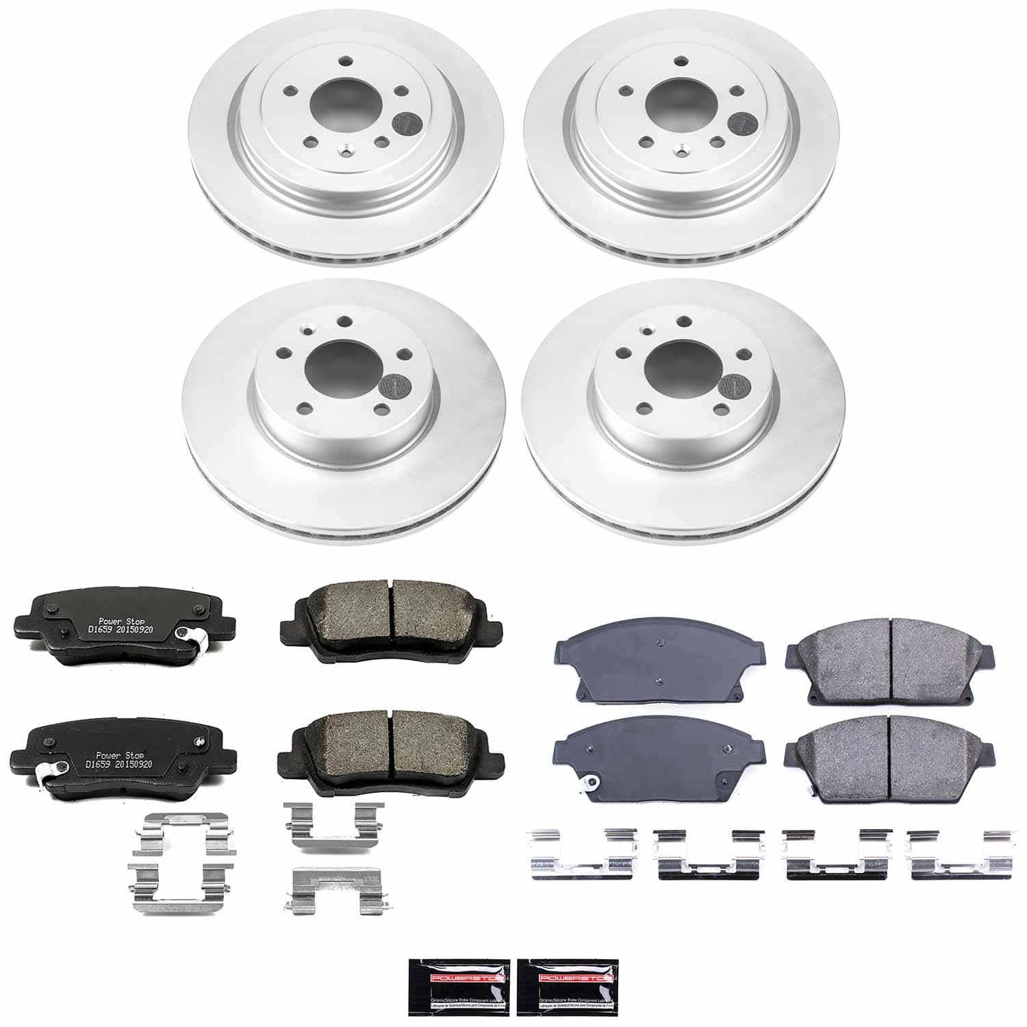 Power Stop - CRK6387 - Front and Rear - Disc Brake Pad and Rotor Kit image 1