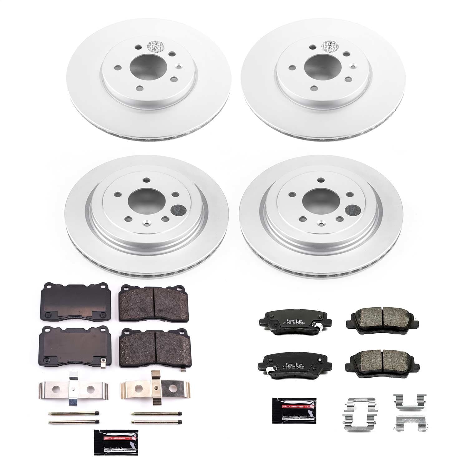 Power Stop - CRK6390 - Front and Rear - Disc Brake Pad and Rotor Kit image 1