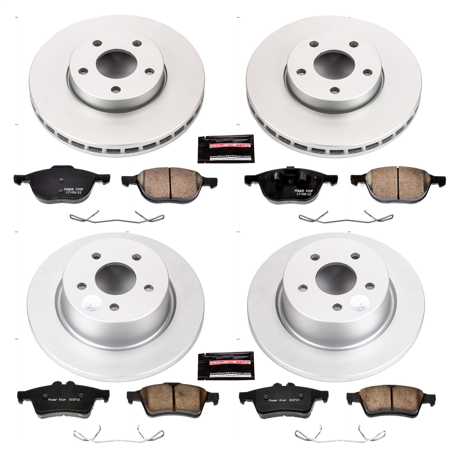Power Stop - CRK6397 - Front and Rear - Disc Brake Pad and Rotor Kit image 1