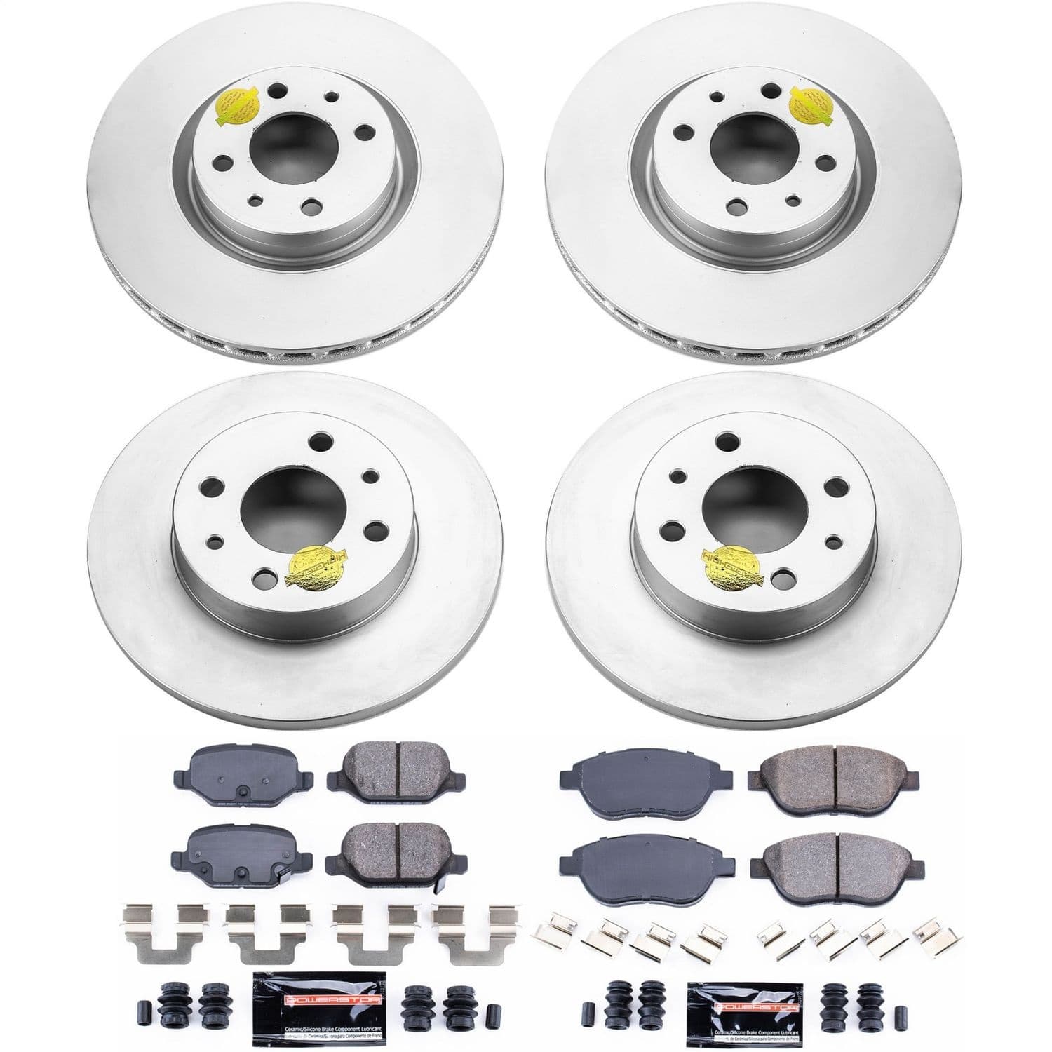 Power Stop - CRK6427 - Front and Rear - Disc Brake Pad and Rotor Kit image 1