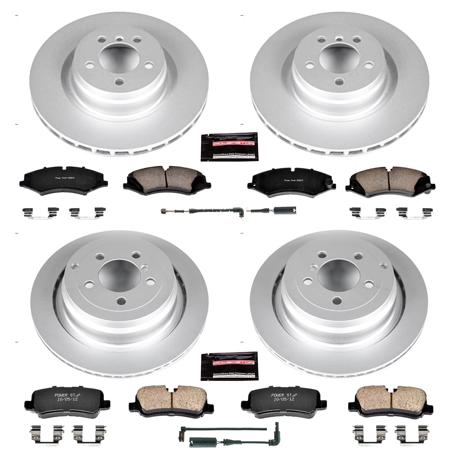 Power Stop - CRK6476 - Front and Rear - Disc Brake Pad and Rotor Kit image 1