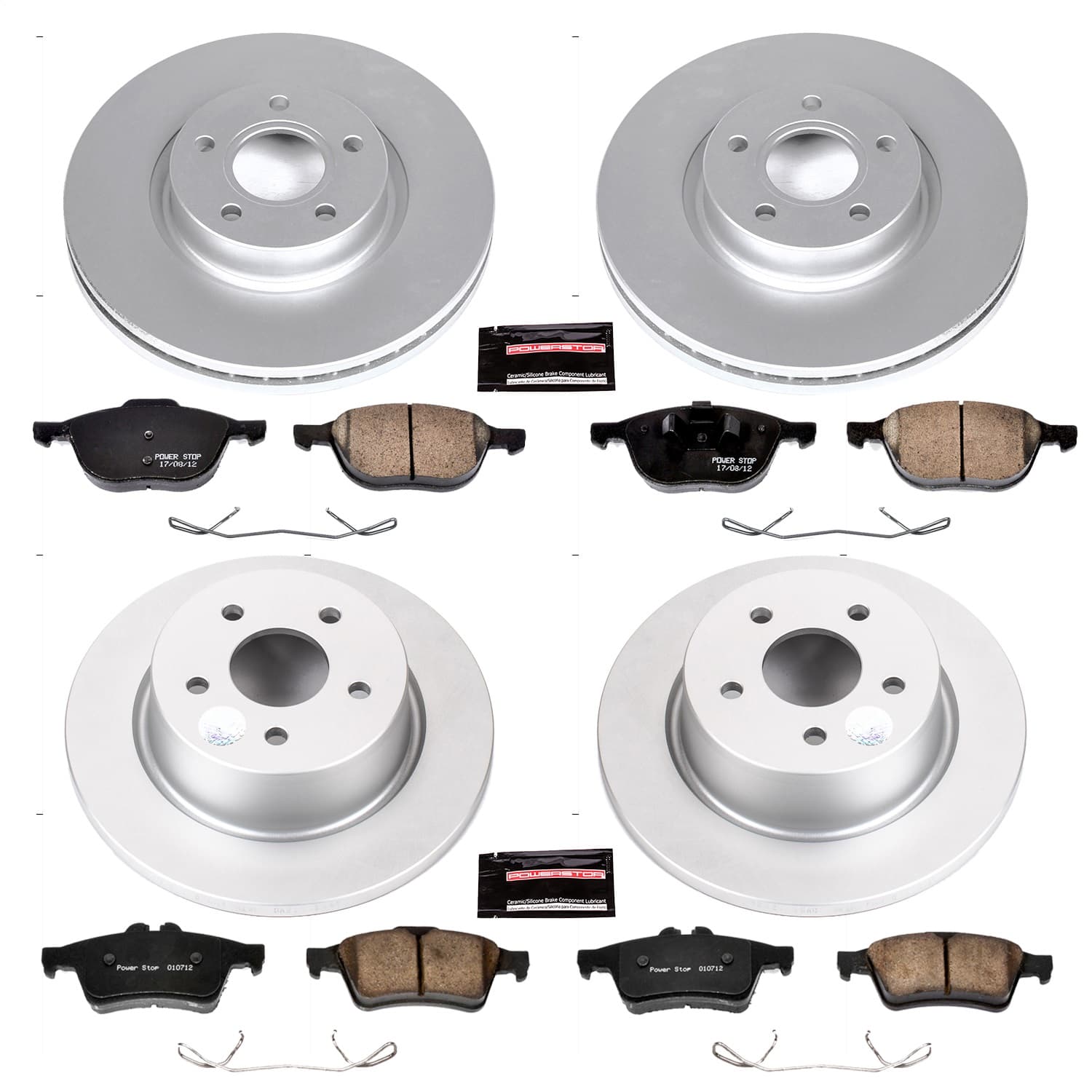 Power Stop - CRK6477 - Front and Rear - Disc Brake Pad and Rotor Kit image 1