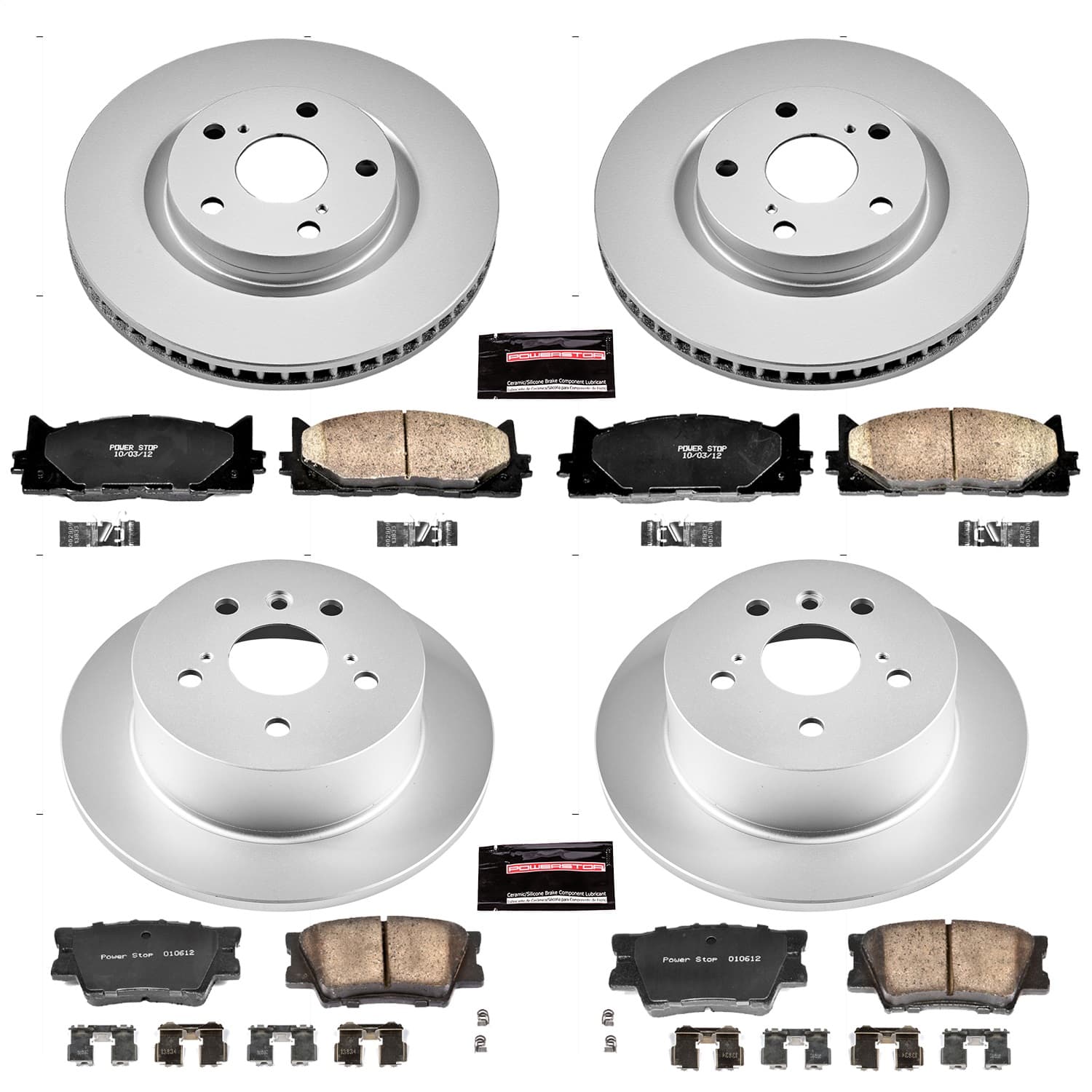 Power Stop - CRK6480 - Front and Rear - Disc Brake Pad and Rotor Kit image 1