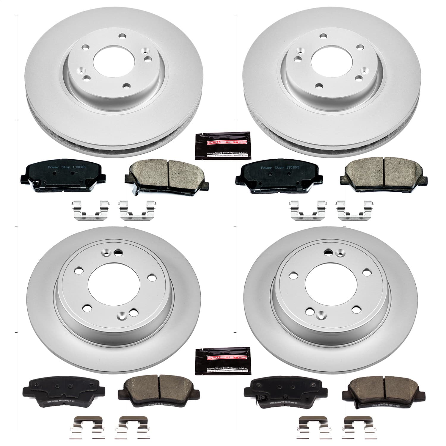 Power Stop - CRK6485 - Front and Rear - Disc Brake Pad and Rotor Kit image 1