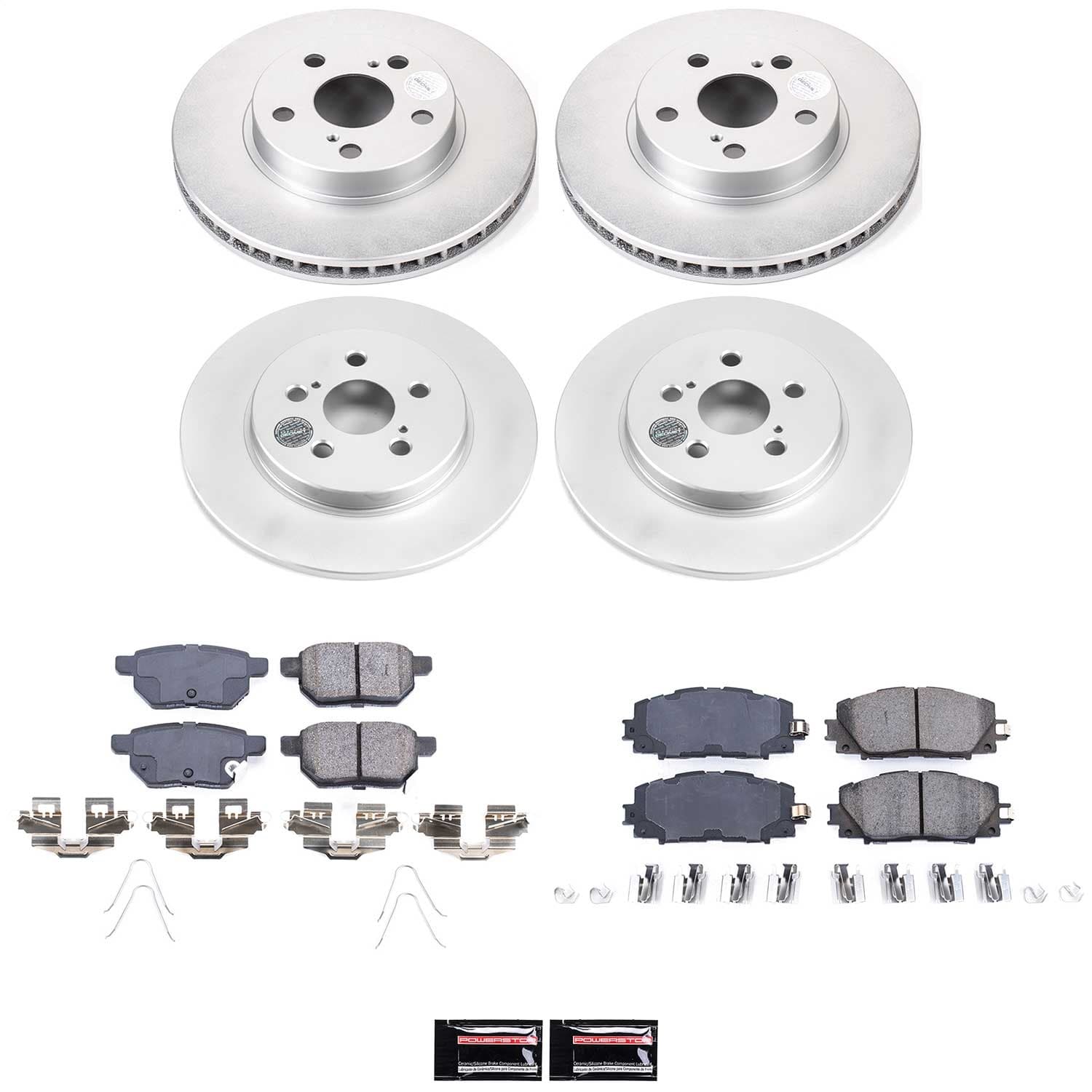 Power Stop - CRK6487 - Front and Rear - Disc Brake Pad and Rotor Kit image 1