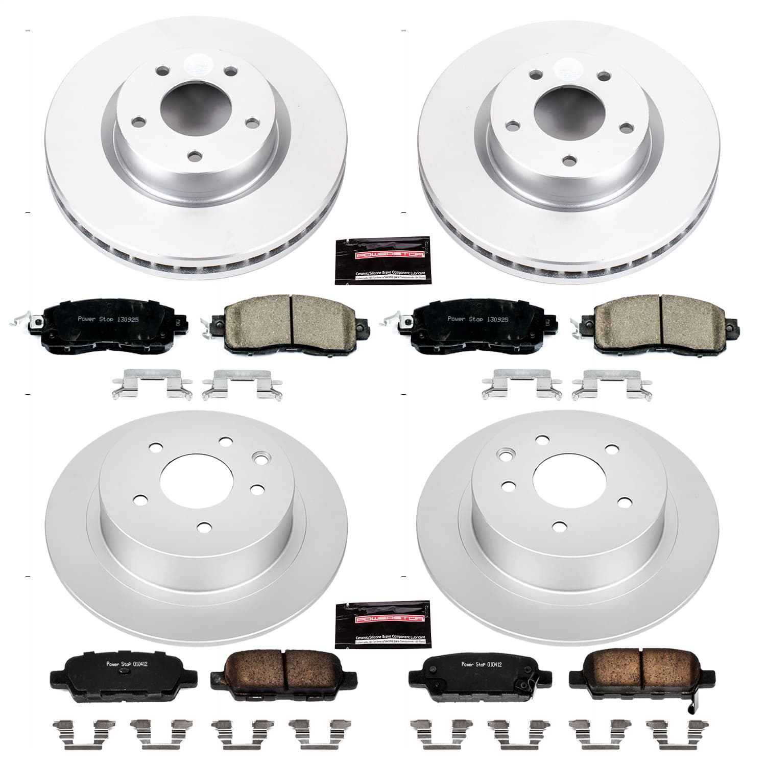 Power Stop - CRK6495 - Front and Rear - Disc Brake Pad and Rotor Kit image 1