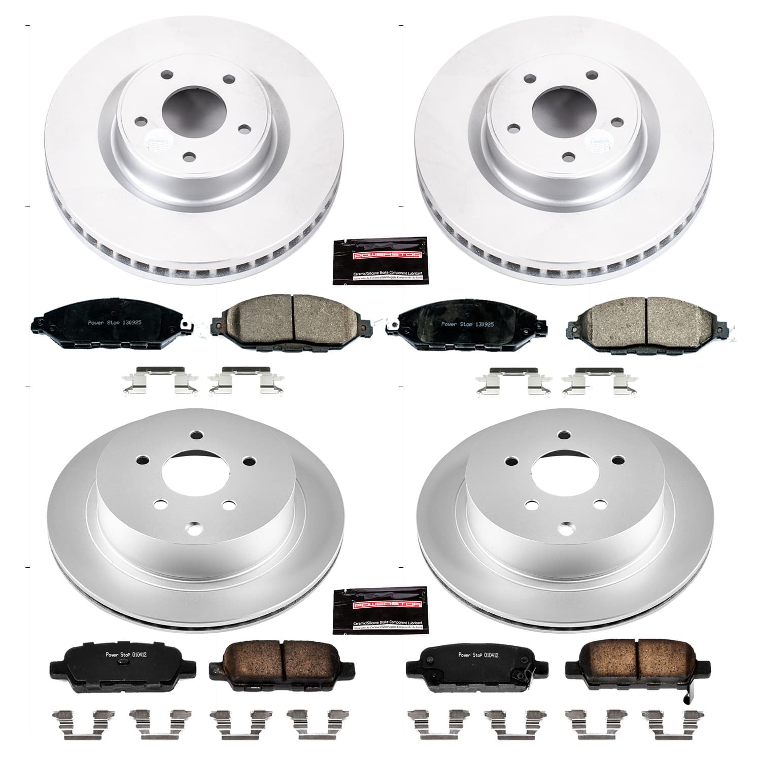 Power Stop - CRK6497 - Front and Rear - Disc Brake Pad and Rotor Kit image 1