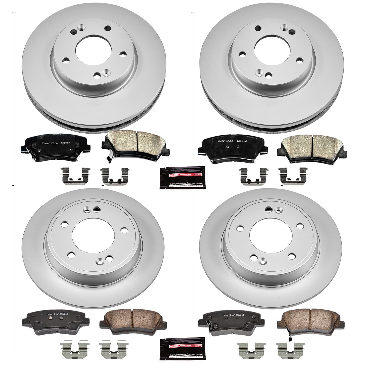 Power Stop - CRK6504 - Front and Rear - Disc Brake Pad and Rotor Kit image 1
