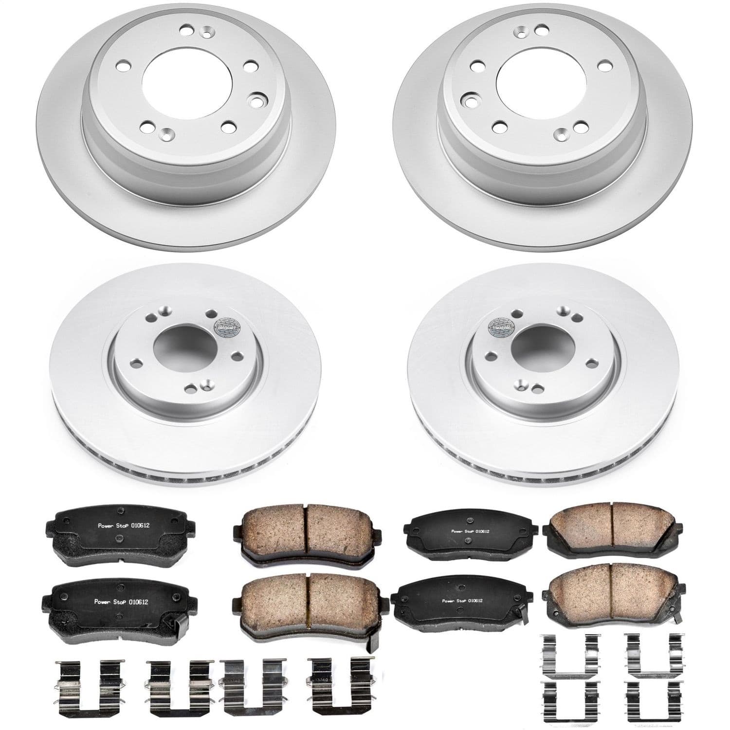 Power Stop - CRK6512 - Front and Rear - Disc Brake Pad and Rotor Kit image 1