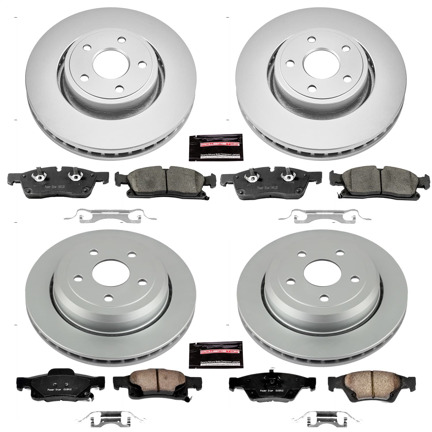 Power Stop - CRK6537 - Front and Rear - Disc Brake Pad and Rotor Kit image 1