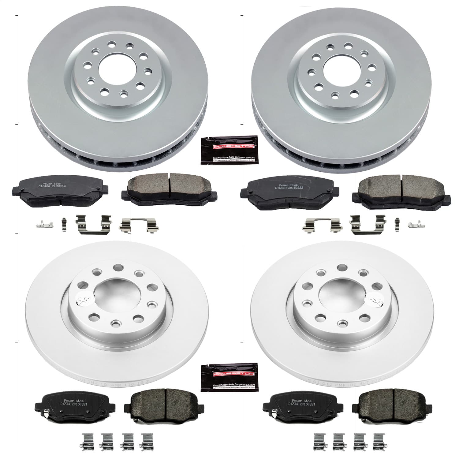 Power Stop - CRK6539 - Front and Rear - Disc Brake Pad and Rotor Kit image 1