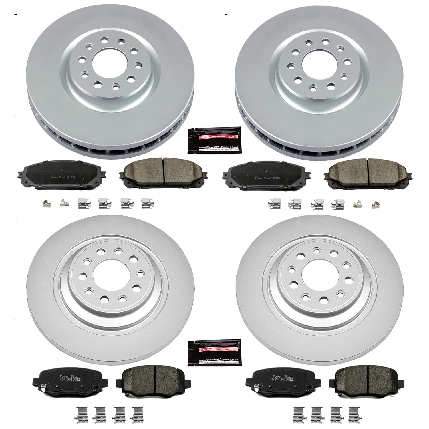 Power Stop - CRK6541 - Front and Rear - Disc Brake Pad and Rotor Kit image 1