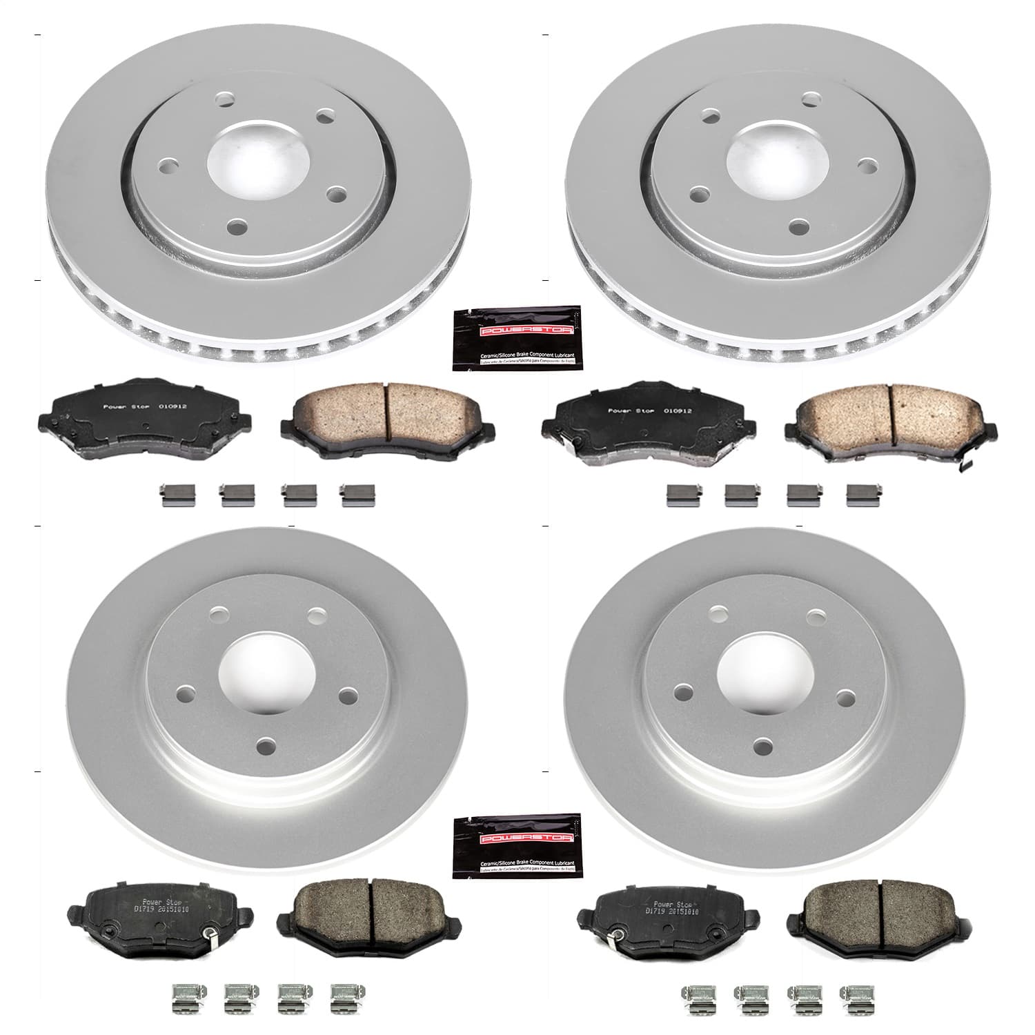 Power Stop - CRK6563 - Front and Rear - Disc Brake Pad and Rotor Kit image 1