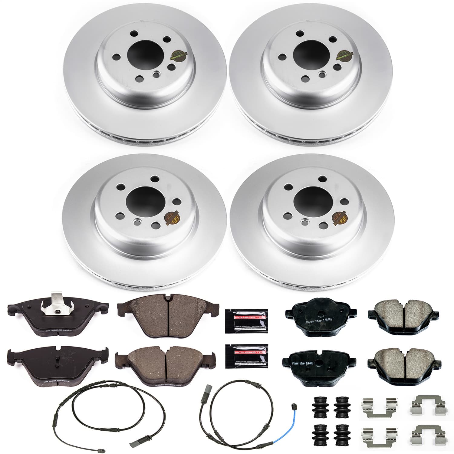 Power Stop - CRK6582 - Front and Rear - Disc Brake Pad and Rotor Kit image 1