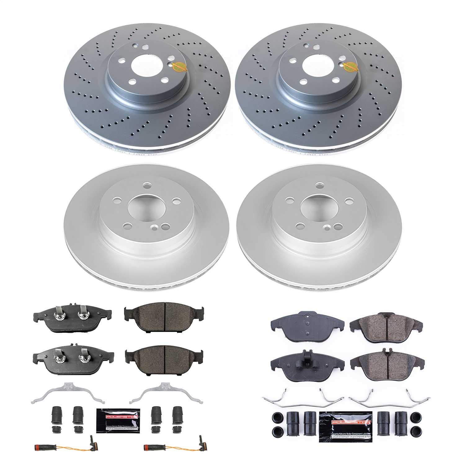 Power Stop - CRK6638 - Front and Rear - Disc Brake Pad and Rotor Kit image 1