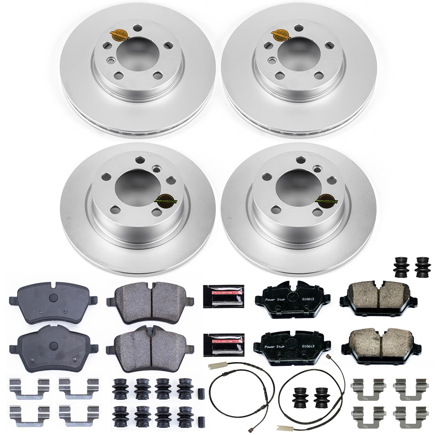 Power Stop - CRK6663 - Front and Rear - Disc Brake Pad and Rotor Kit image 1