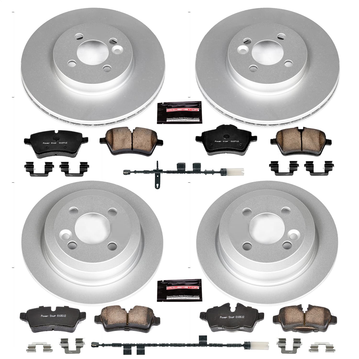 Power Stop - CRK6742 - Front and Rear - Disc Brake Pad and Rotor Kit image 1