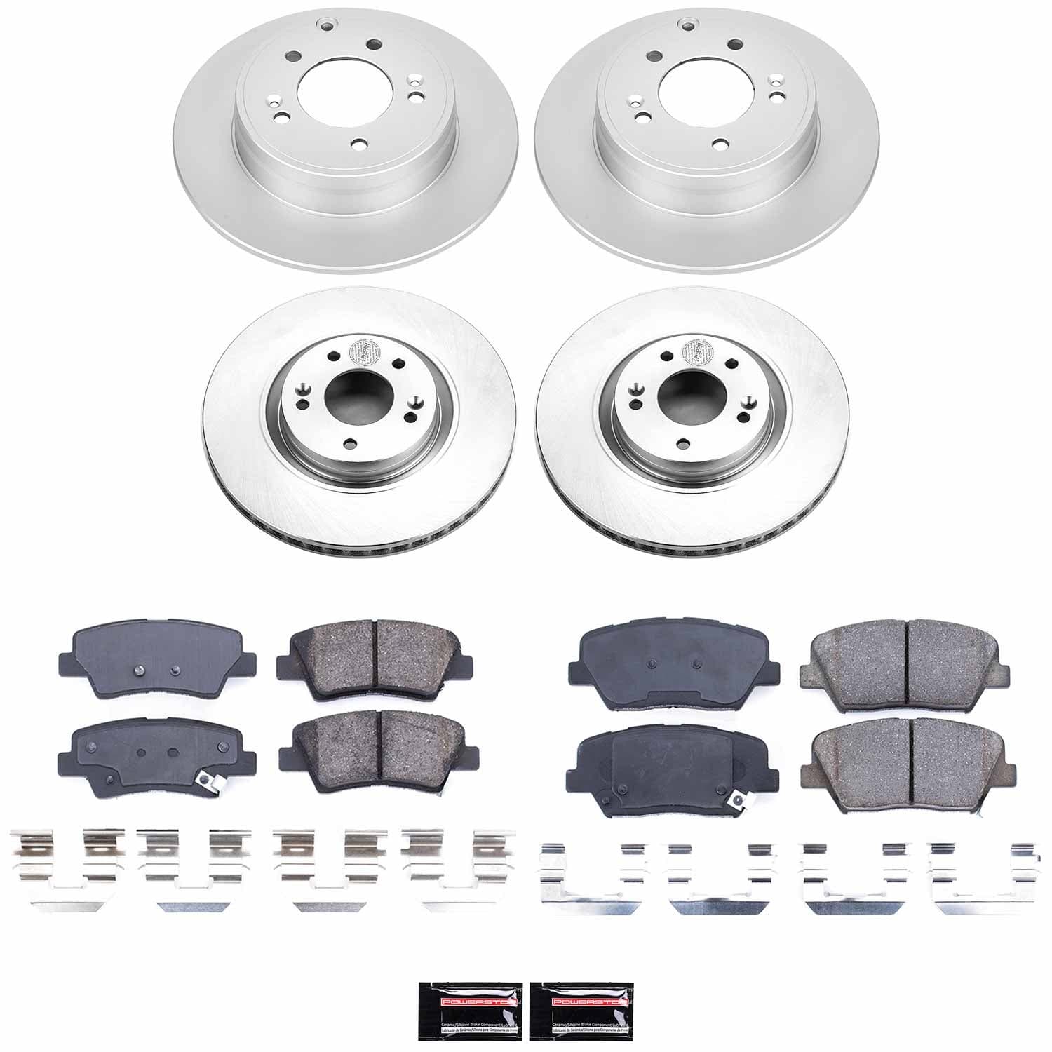 Power Stop - CRK6765 - Front and Rear - Disc Brake Pad and Rotor Kit image 1