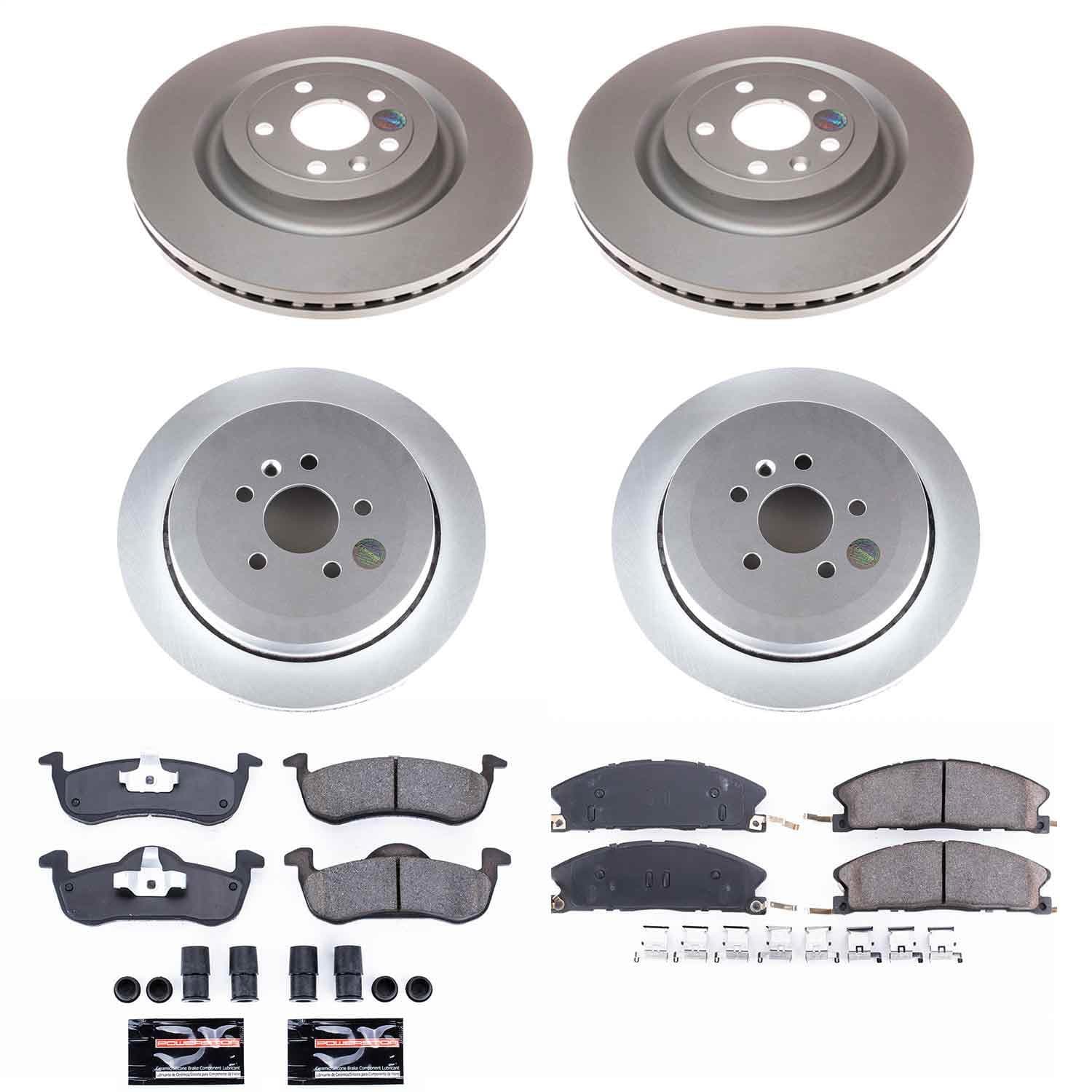 Power Stop - CRK6804 - Front and Rear - Disc Brake Pad and Rotor Kit image 1
