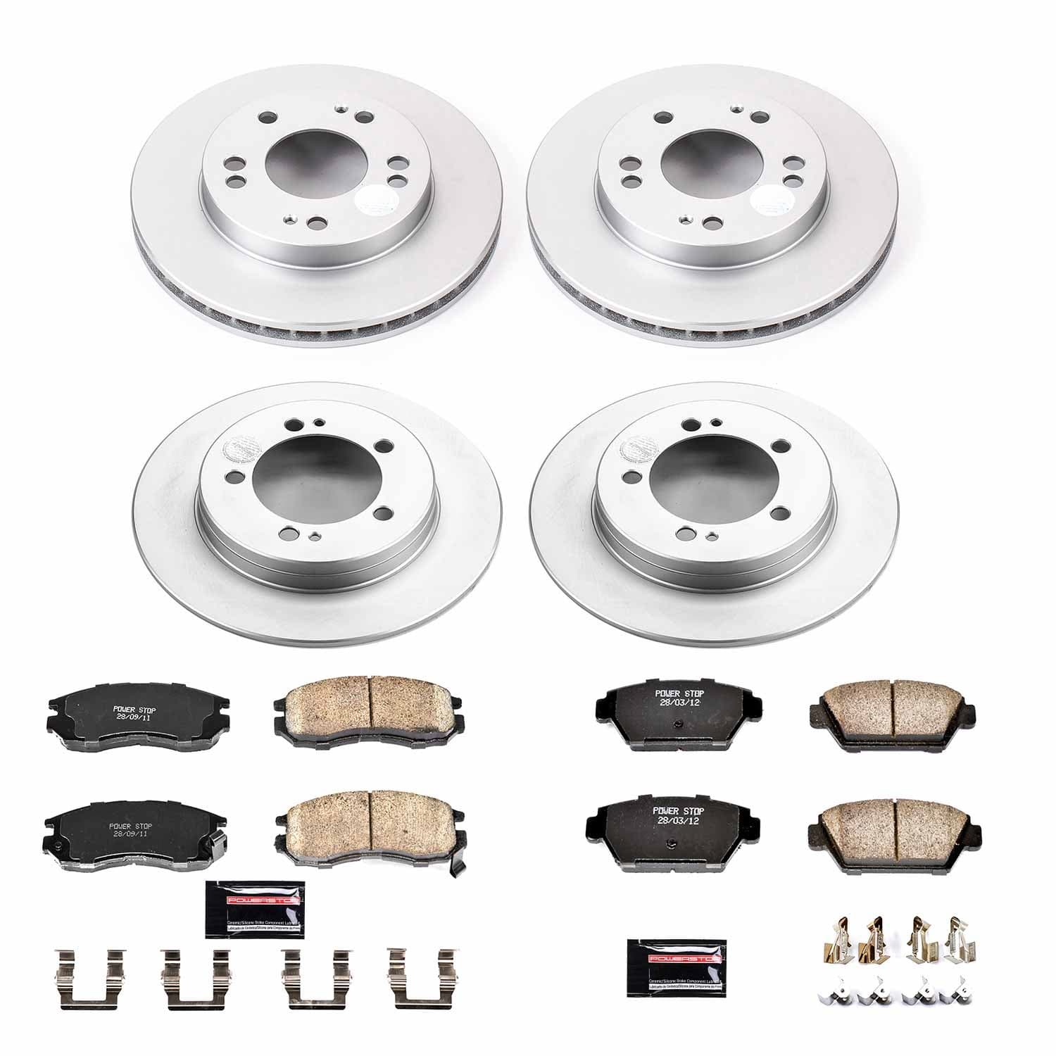 Power Stop - CRK682 - Front and Rear - Disc Brake Pad and Rotor Kit image 1