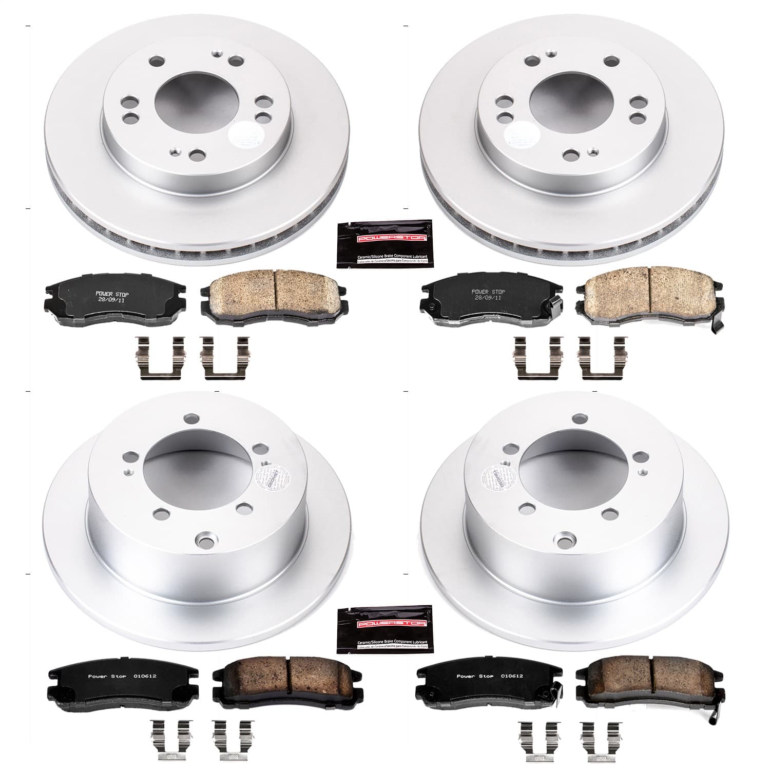 Power Stop - CRK683 - Front and Rear - Disc Brake Pad and Rotor Kit image 1