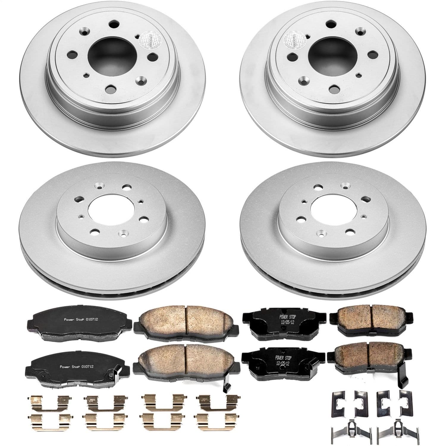 Power Stop - CRK691 - Front and Rear - Disc Brake Pad and Rotor Kit image 1