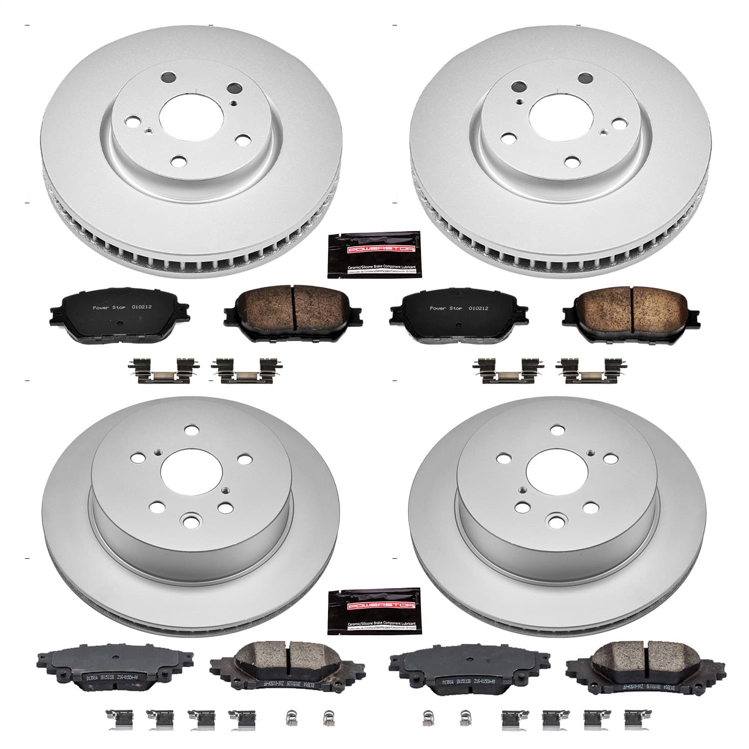 Power Stop - CRK6927 - Front and Rear - Disc Brake Pad and Rotor Kit image 1