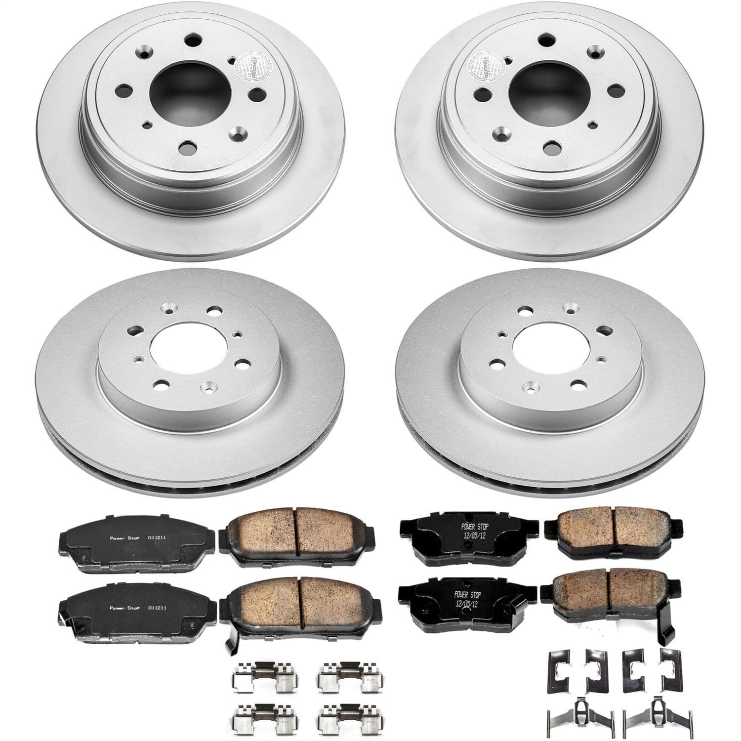 Power Stop - CRK693 - Front and Rear - Disc Brake Pad and Rotor Kit image 1