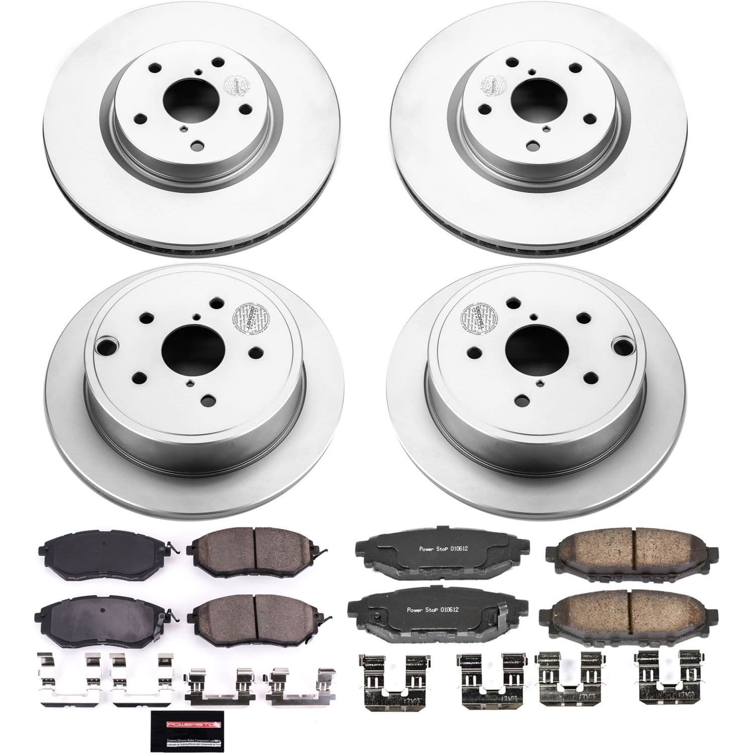 Power Stop - CRK6932 - Front and Rear - Disc Brake Pad and Rotor Kit image 1