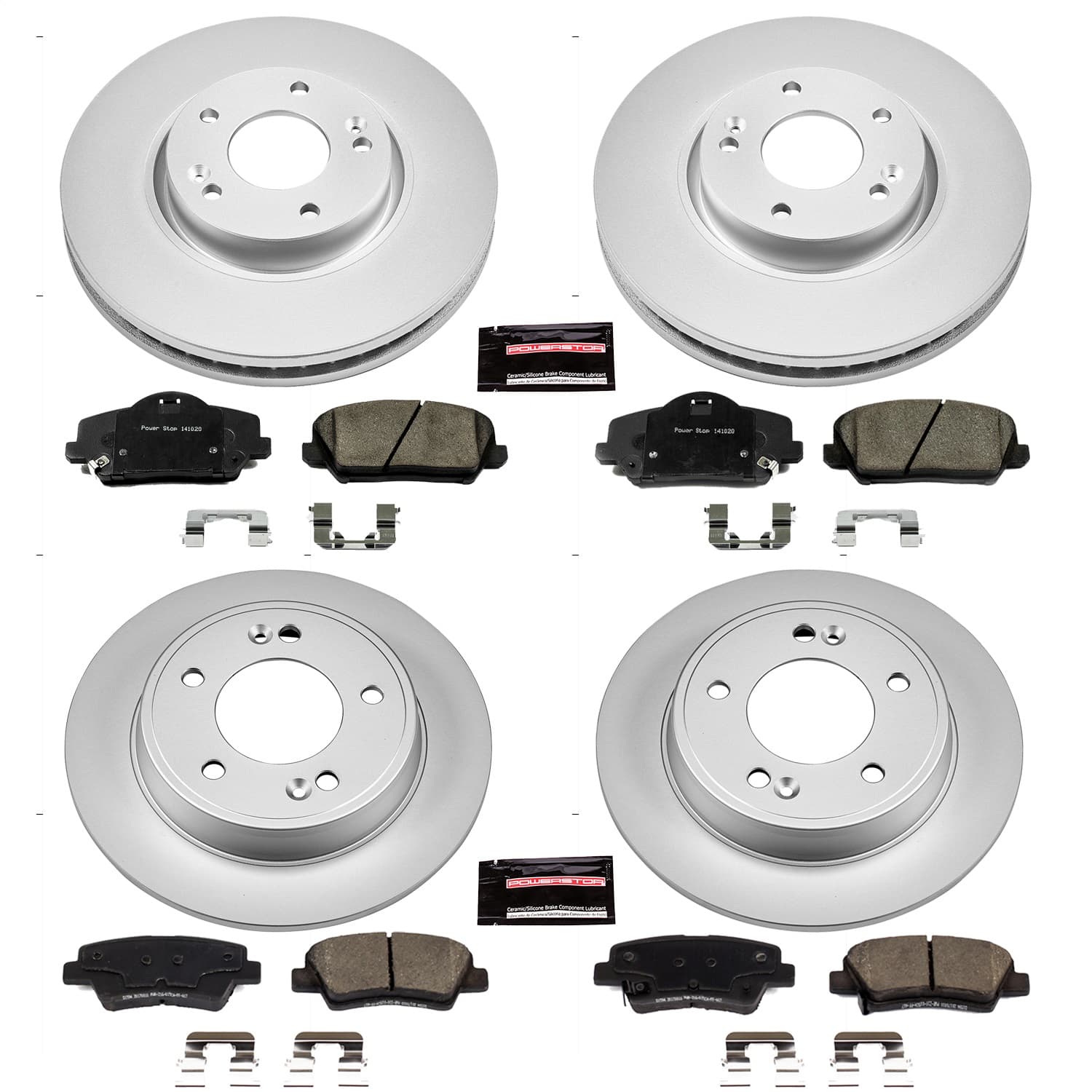 Power Stop - CRK6934 - Front and Rear - Disc Brake Pad and Rotor Kit image 1