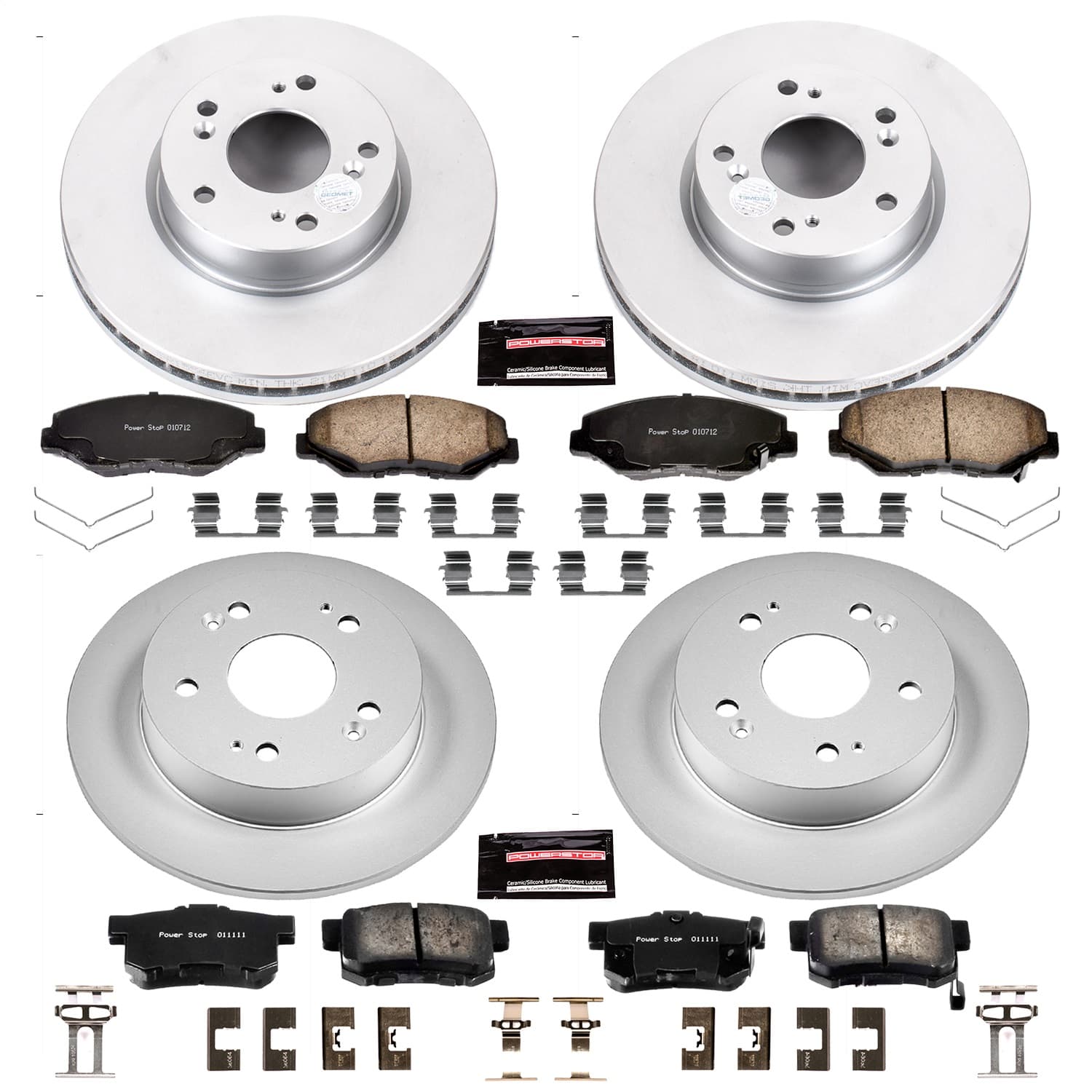 Power Stop - CRK6942 - Front and Rear - Disc Brake Pad and Rotor Kit image 1