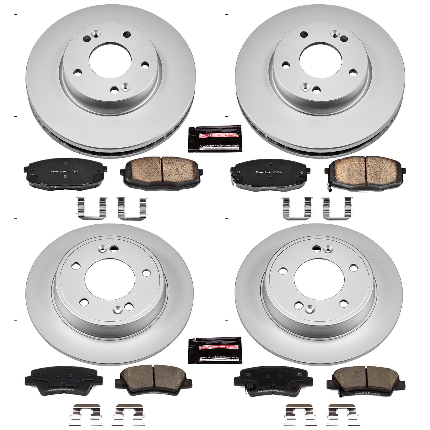 Power Stop - CRK6945 - Front and Rear - Disc Brake Pad and Rotor Kit image 1