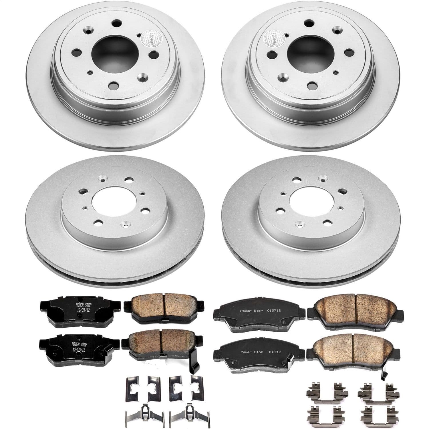Power Stop - CRK695 - Front and Rear - Disc Brake Pad and Rotor Kit image 1