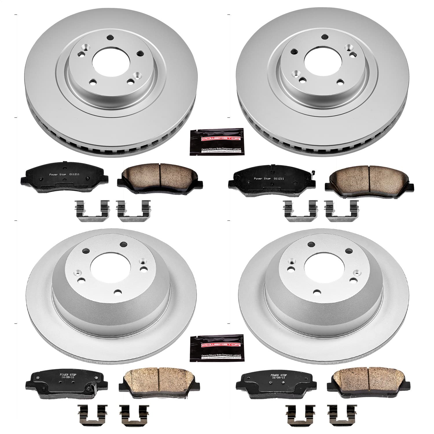 Power Stop - CRK6950 - Front and Rear - Disc Brake Pad and Rotor Kit image 1